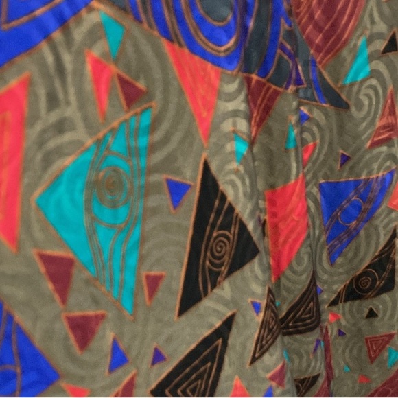 Vintage Mary McFadden Gown or Slip Dress, Size Large, Colorful Geometric Pattern - Picture 5 of 7